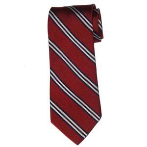 Brooks Brothers 346 Repp Stripe Tie Silk Red Black Navy Blue Men's Long